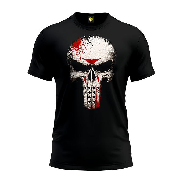Camiseta Estilo Militar Punisher Hallowen Jason Edition