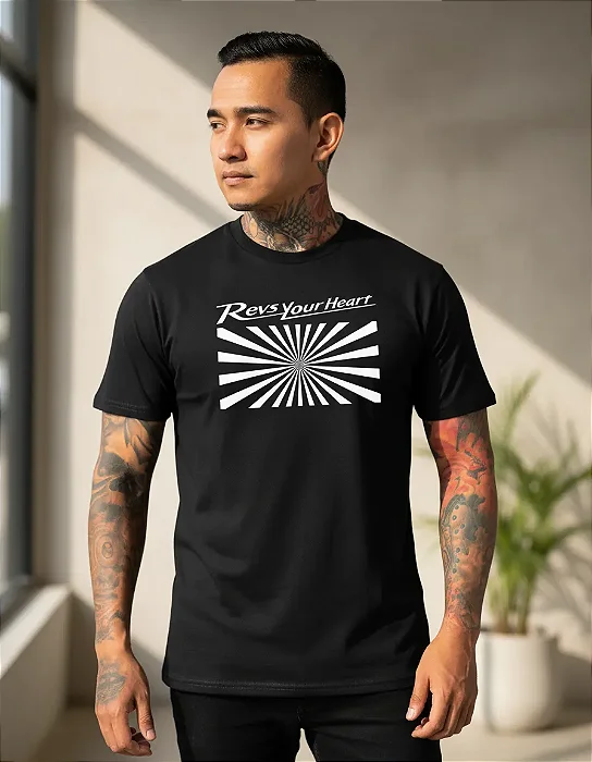 Camiseta yamaha revs your heart estampa branca