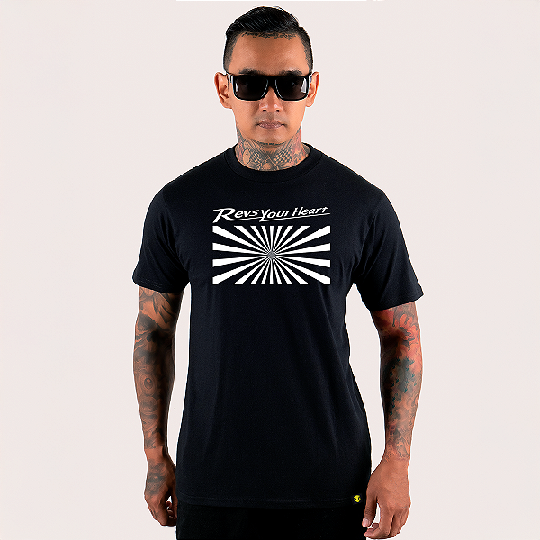 Camiseta yamaha revs your heart estampa branca