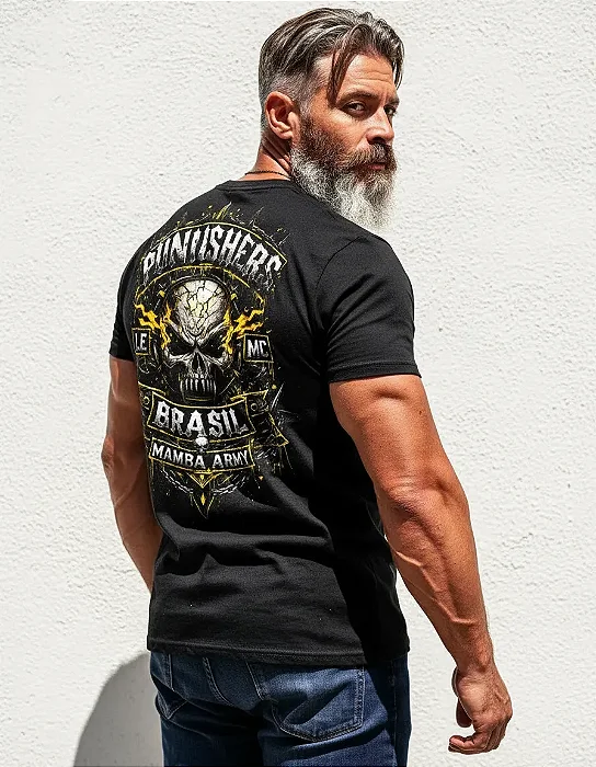 Camiseta Motorcycle Punisher Brasil MC LE - Law Enforcement Motor Club