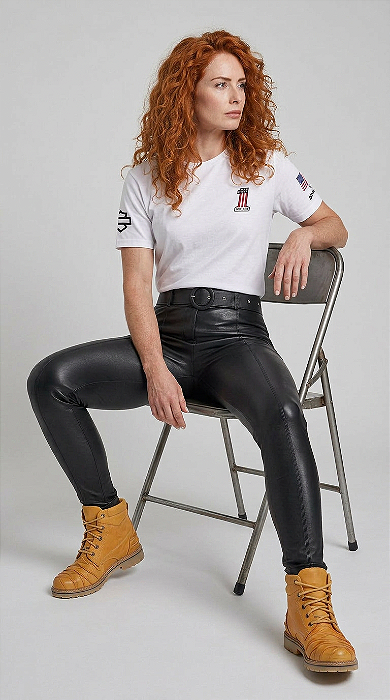 Camiseta Feminina Branca Harley Davidson Factory Racing National Champions 2025