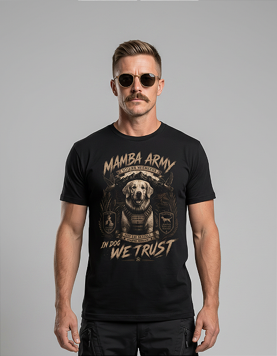 Camiseta Mamba Army In Dog We Trus Golden Retriver