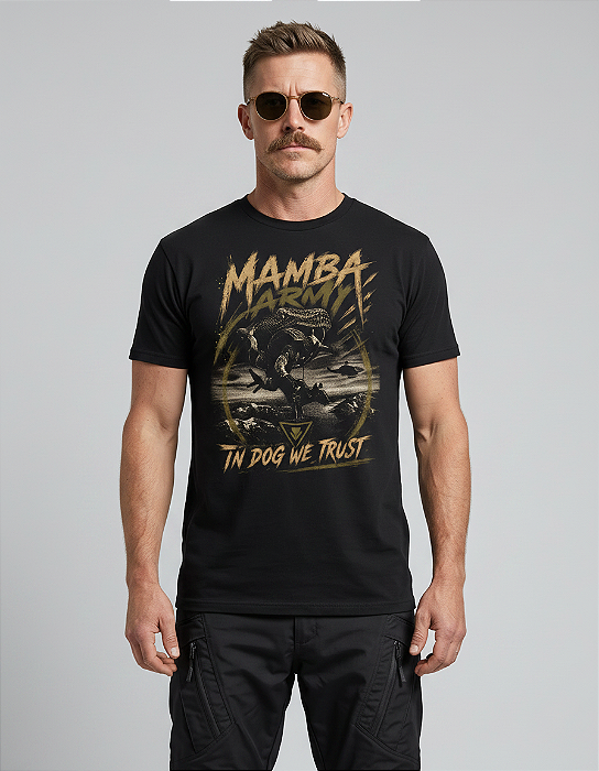 Camiseta Mamba Army In Dog We Trust Pastor Alemão War Dog