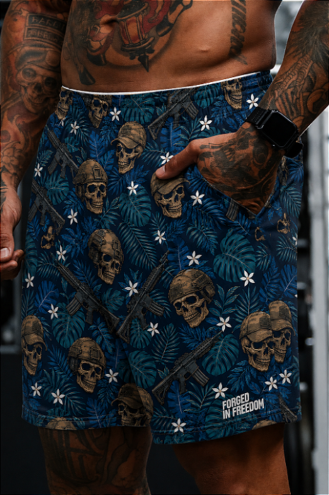Short Mamba Jungle Warfare – Bermuda Masculina Tactel Estampada