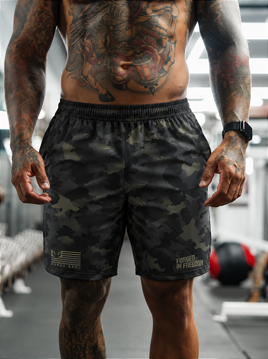 Short Mamba Multican Black – Bermuda Masculina Tactel Camuflada