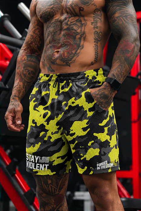 Short Mamba Stay Violent – Bermuda Masculina Tactel Camuflada