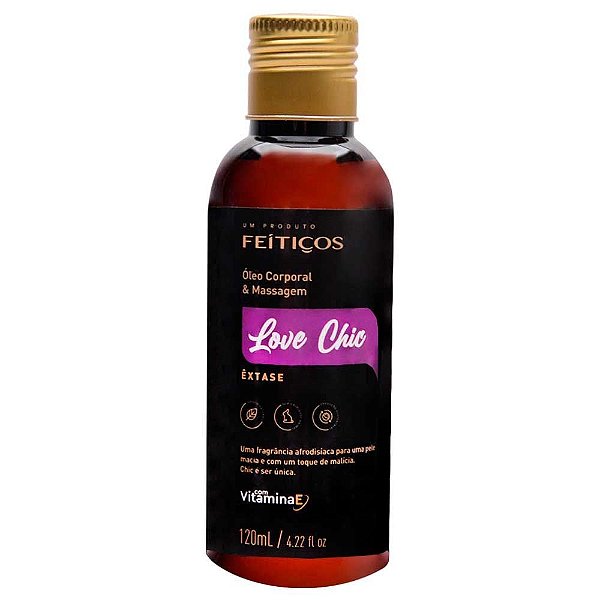 Óleo Corporal Massagem Love Chic Êxtase 120Ml Feitiços