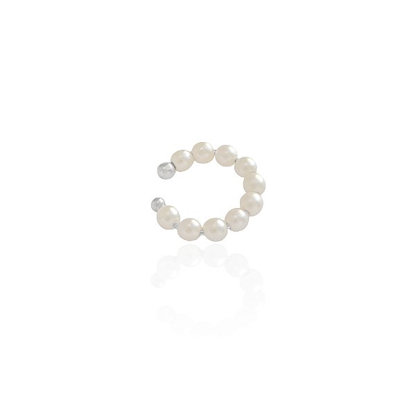 Brinco Fake Pérola Banho Branco