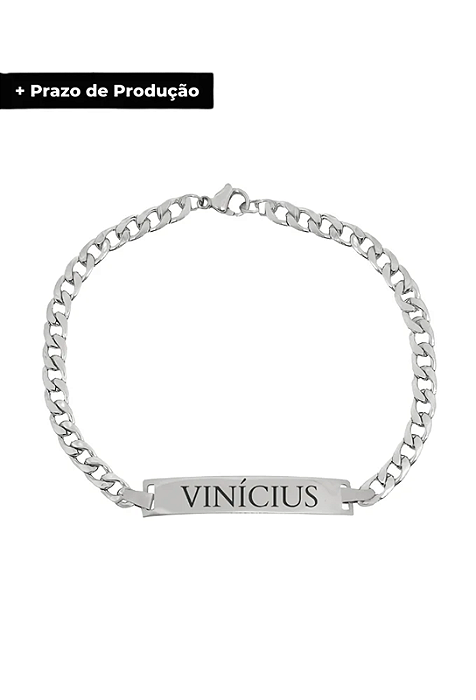 Pulseira Personalizada Masculina - Aço Inox