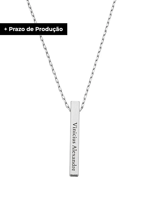 Colar Masculino Personalizado Nome e Sobrenome - Aço Inox