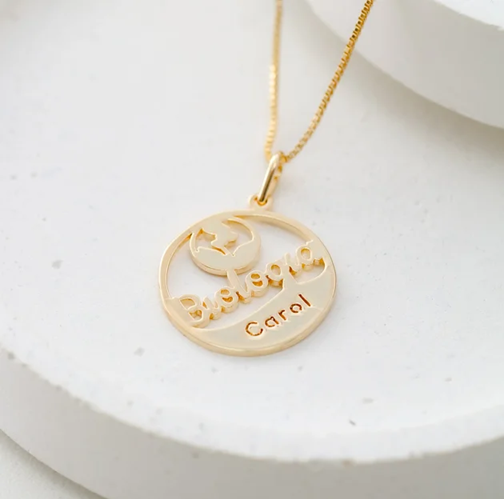 Colar Medalha Profissão e Nome