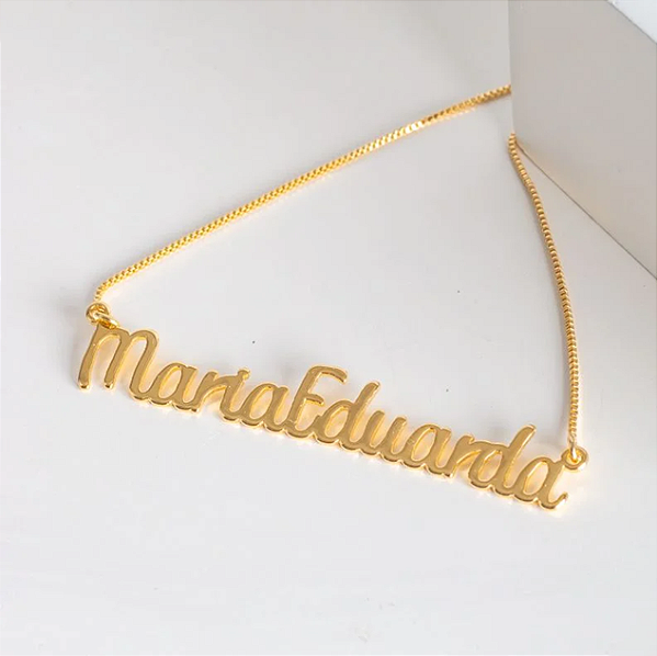 Colar Personalizado Nome até 12 letras - Banhado a Ouro 18k