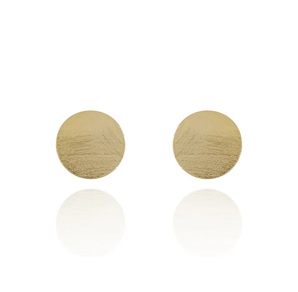 Brinco Redondo Texturizado • Banhado a Ouro 18k