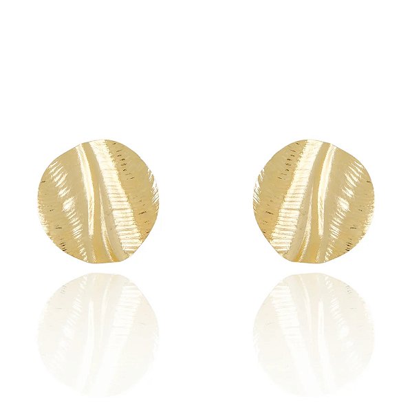Brinco Orgânico Lixado • Banhado a Ouro 18k