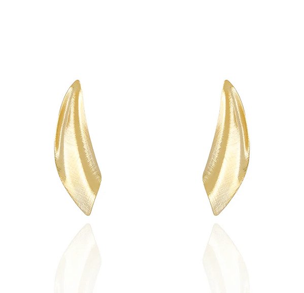 Brinco Orgânico Texturizado • Banhado a Ouro 18k