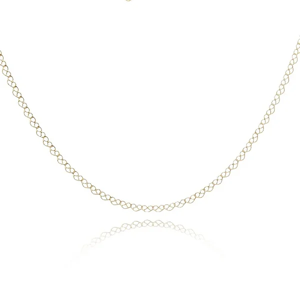 Choker Elos De Corações Vazados (35cm) • Banhado a Ouro 18k