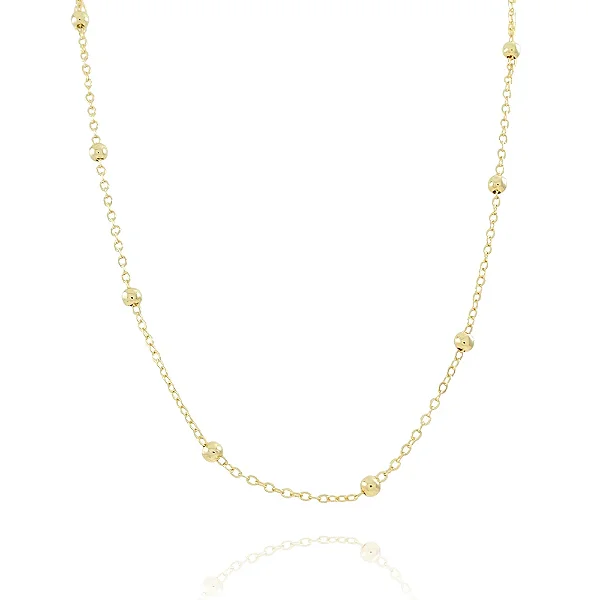 Choker De Bolinhas (32cm+10cm) • Banhado a Ouro 18k