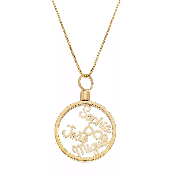 Colar Capsulas com nome e acessórios Personalizado • Banhado a Ouro ou Prata