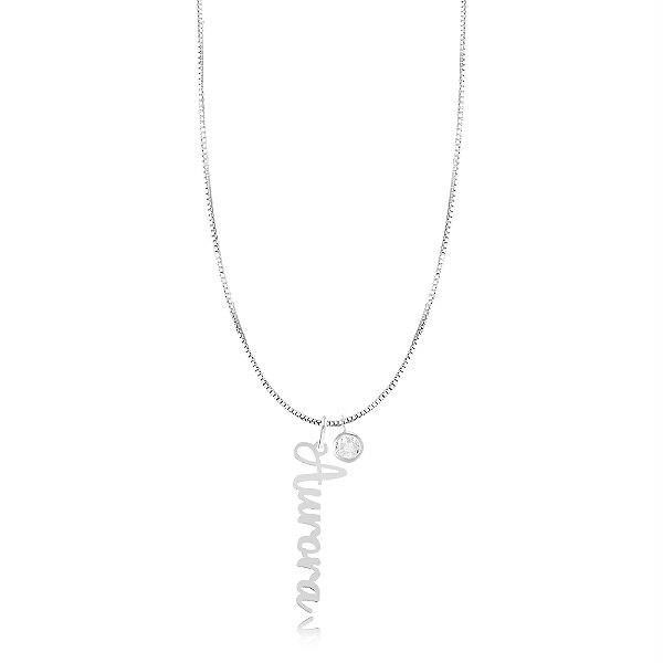 Colar Prata Nome Simples Personalizado • Prata 925
