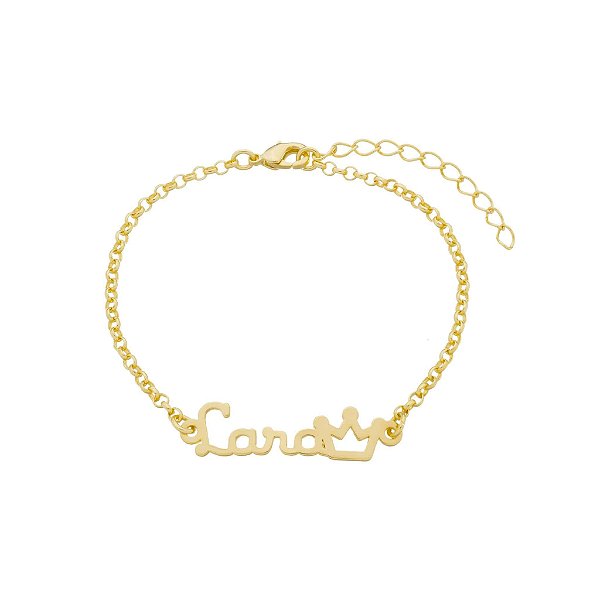 Pulseira Infantil Nome Personalizado • Banho Ouro ou Prata