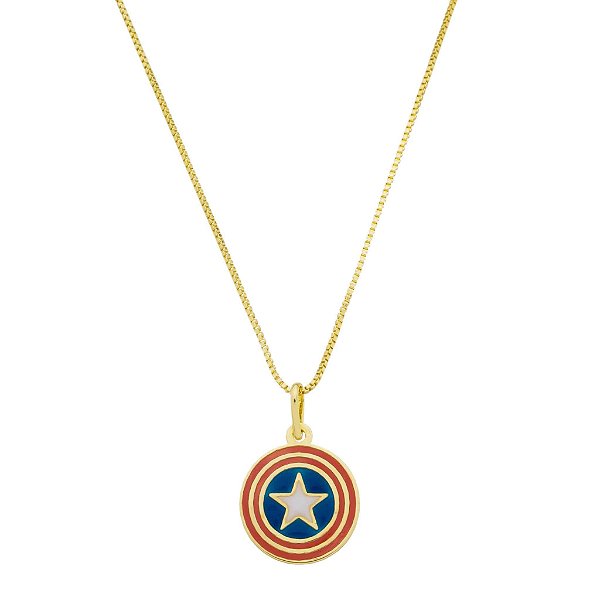 Colar Infantil Simbolo personagem herói• Banho Ouro ou Prata