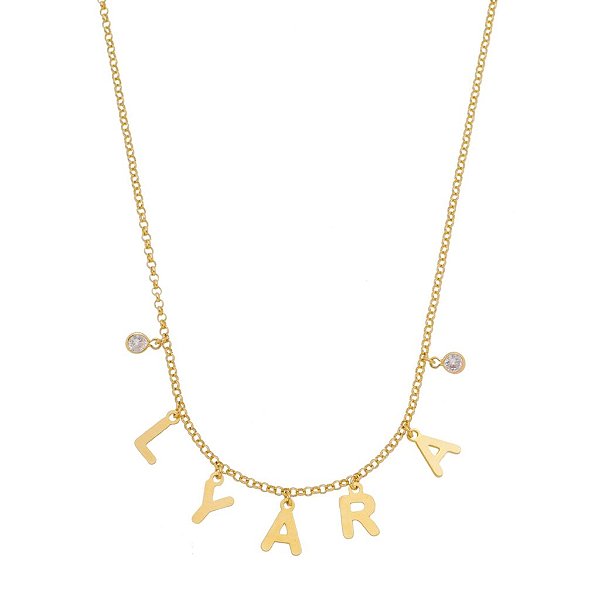 Colar Infantil com Iniciais e Ponto de Luz • Banho Ouro ou Prata