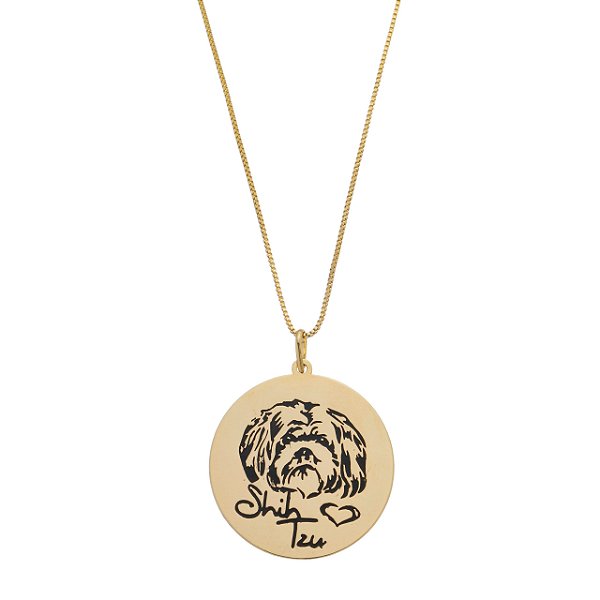 Colar Personalizado com Pet Gravado • Banho Ouro ou Prata