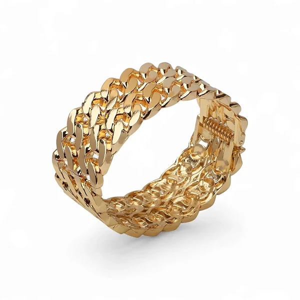 Bracelete Robusto de Elos Banhado a Ouro 18k