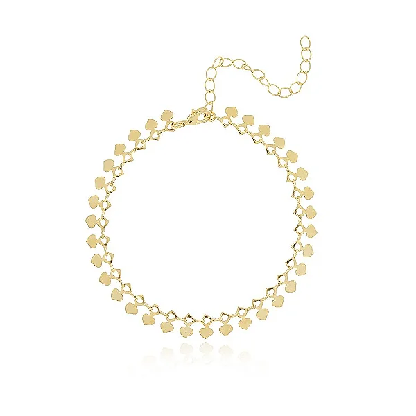 Pulseira De Coraçôes • Banhado a Ouro 18k