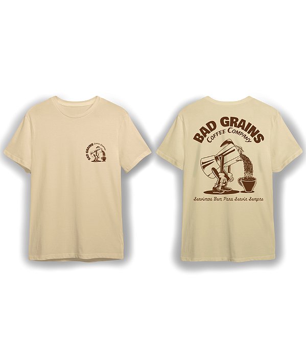 CAMISETA BAD GRAINS COFFEE SERVIMOS BEM