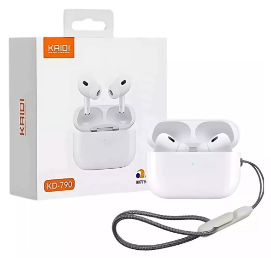 Fone de ouvido Bluetooth 5.3 Kaidi KD-790 TWS 2º Geração e compatibilidade com Android e IOS.