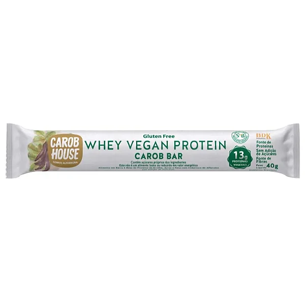 WHEY VEGAN PROTEIN CAROB BAR 40G - UNIDADE