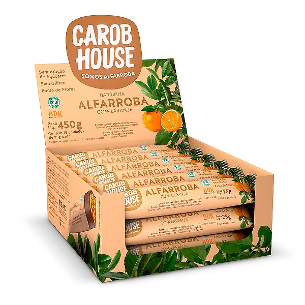 ALFARROBA COM LARANJA 25G - DISPLAY C/18 UNIDADES