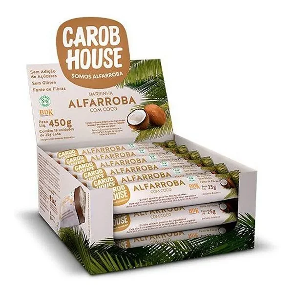 ALFARROBA COM COCO 25G - DISPLAY C/18 UNIDADES