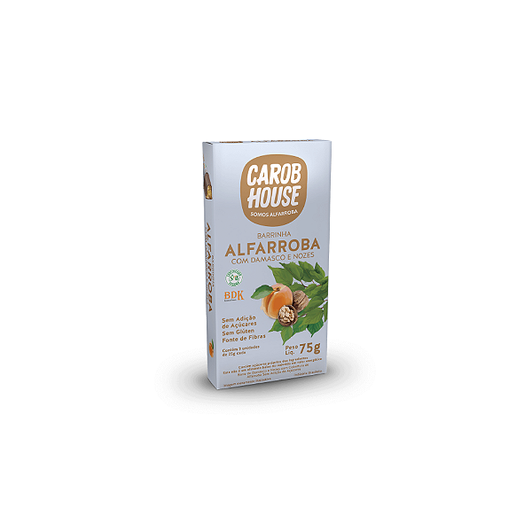 ALFARROBA COM DAMASCO E NOZES 75G - PACK C/3 UNIDADES
