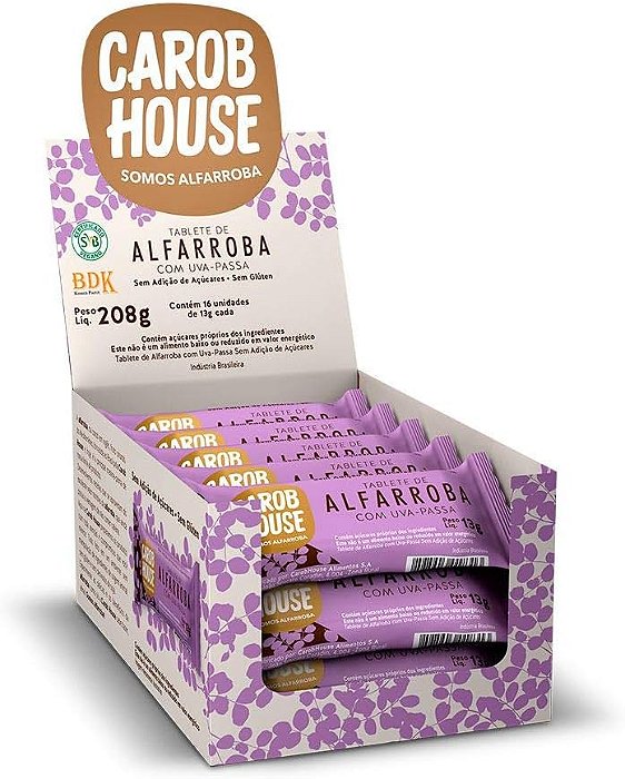 ALFARROBA COM UVA PASSA 78G - EMB C/6 UNIDADES