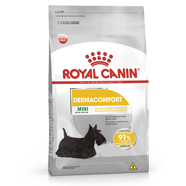 Ração Royal Canin DermaComfort Mini Até 10KG Cães Adultos e Maduros de Porte Pequeno Com Irritação de Pele e Coceira