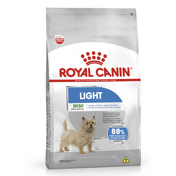 Ração Royal Canin Light Mini Até 10KG Cães Adultos e Maduros de Porte Pequeno Limita o Ganho de Peso