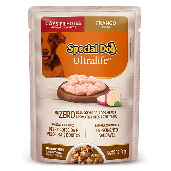 Ração Úmida Sachê Special Dog Ultralife - Cães Cachorros Filhotes - Sabor Frango com Batata Doce - 100g