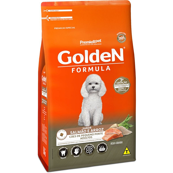 Ração Golden Formula - Cães Adultos de Porte Pequeno 1 Kg - Sabor Salmão e Arroz - Premier Pet