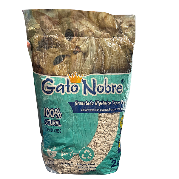 Granulado Higiênico Gato Nobre Super Premium 2KG – 100% Natural – Alta Absorção