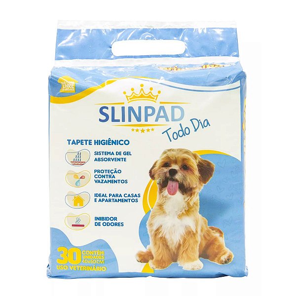 Tapete Higiênico SlinPad Todo Dia 40cm X 60cm Brincalhão - 30 Unidades - Absorvente, Contra Vazamentos, Inibidor de Odores