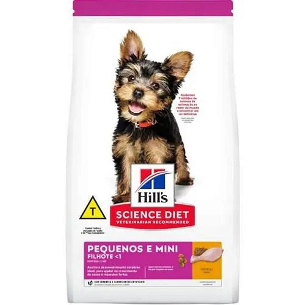 Ração Hill's Science Diet Pequenos e Mini Filhote 2,04Kg - Cães Filhotes Raças Pequenas e Miniaturas – Sabor Frango
