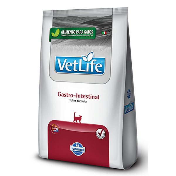 Ração Farmina Vet Life Feline Gastro-Intestinal 2KG - Gatos Adultos Com Dificuldades Digestórias, Absorção Intestinal, Recuperação Nutricional