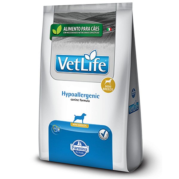 Ração Farmina Vet Life Canine Hypoallergenic Mini Breeds 2KG - Cães Adultos Raças Pequenas Com Alergias Ou Intolerância Alimentar