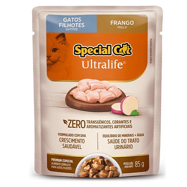 Ração Úmida Sachê Special Cat Ultralife - Gatos Filhotes - Sabor Frango com Batata Doce - 85g