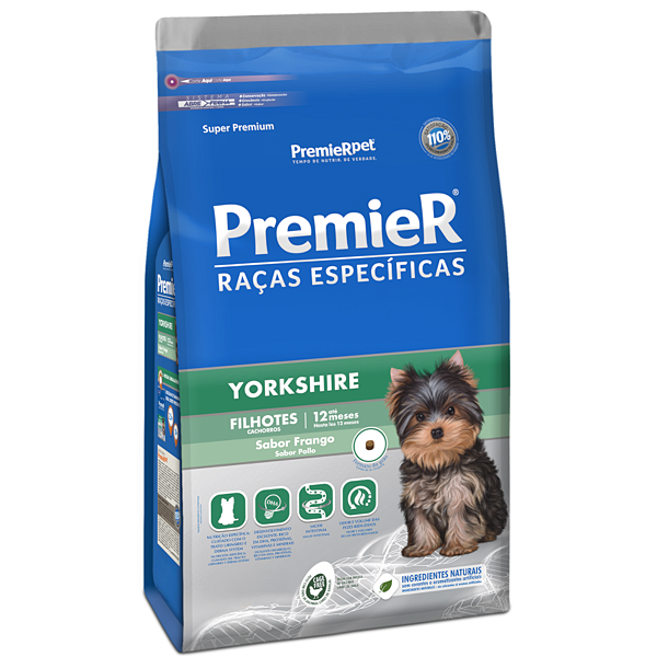 Ração Premier Super Premium Raças Específicas Yorkshire Cães Filhotes 1 Kg - Sabor Frango