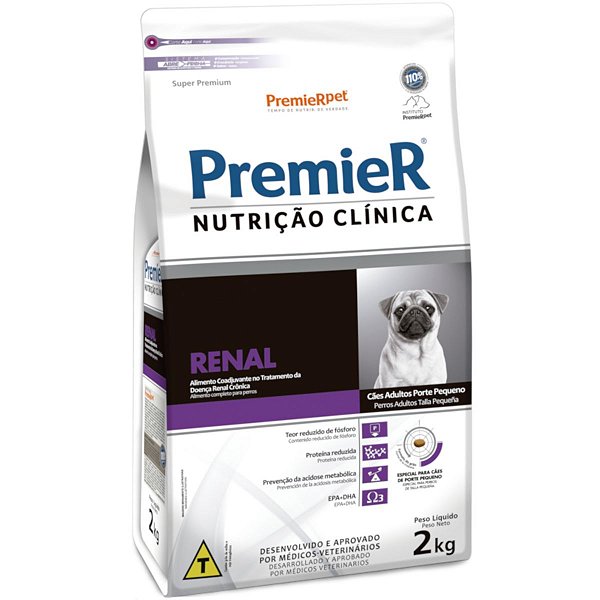 Ração Premier Super Premium Nutrição Clínica Renal 2KG - Cães Adultos Porte Pequeno