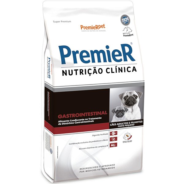Ração Premier Super Premium Nutrição Clínica Gastrointestinal 2KG - Cães Adultos e Filhotes Porte Pequeno