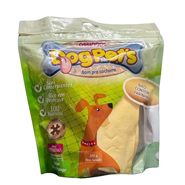 Ossinhos Dog Pet's Porte Pequeno Chips Sabor Frango 200g  - Osso para Cachorro - Petisco Recompensa Mastigável
